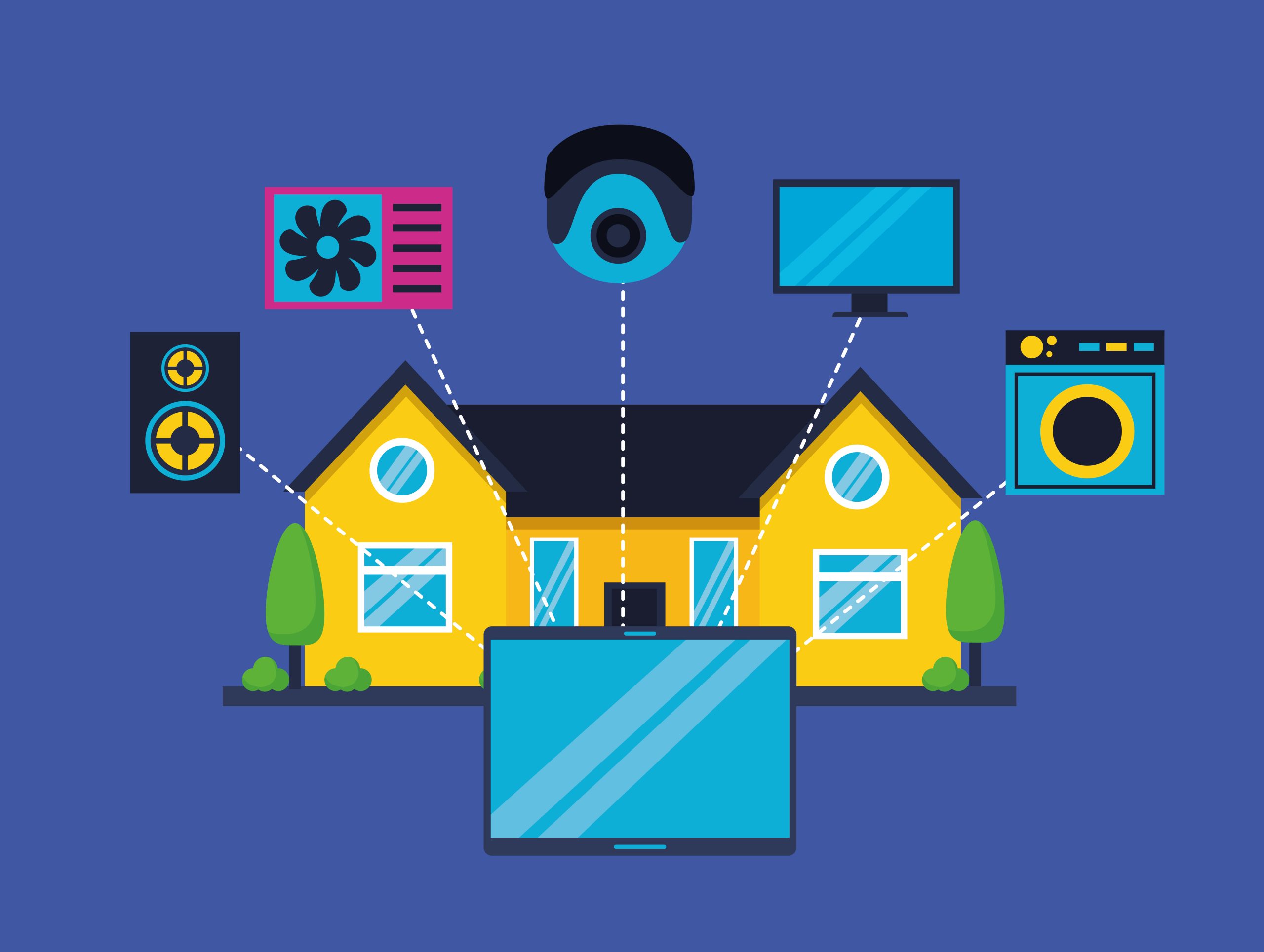 smart home digital technology system vector illustration